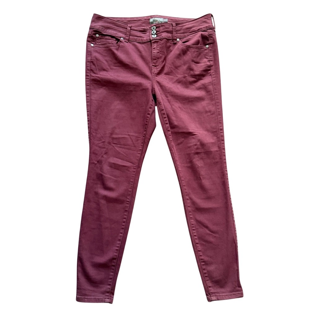 Torrid Womens Burgundy Feel The Fit Skinny Super Soft Pants Size 14R